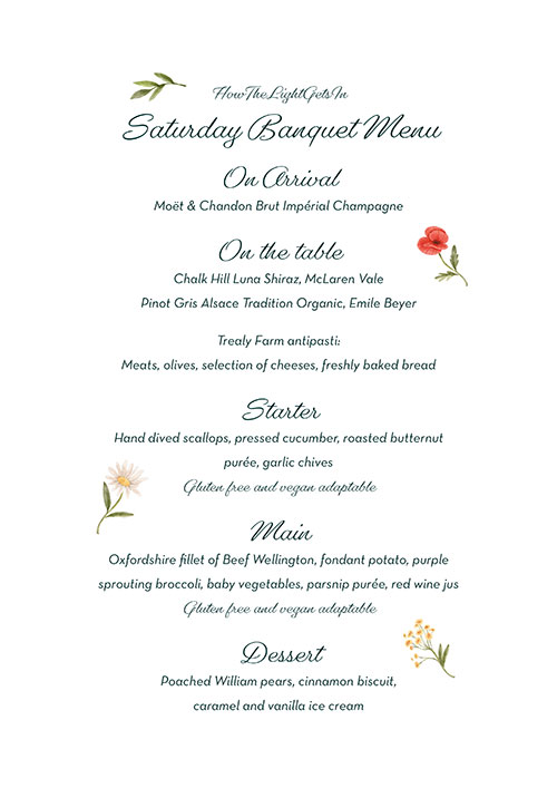 Saturday Banquet Menu 24 3